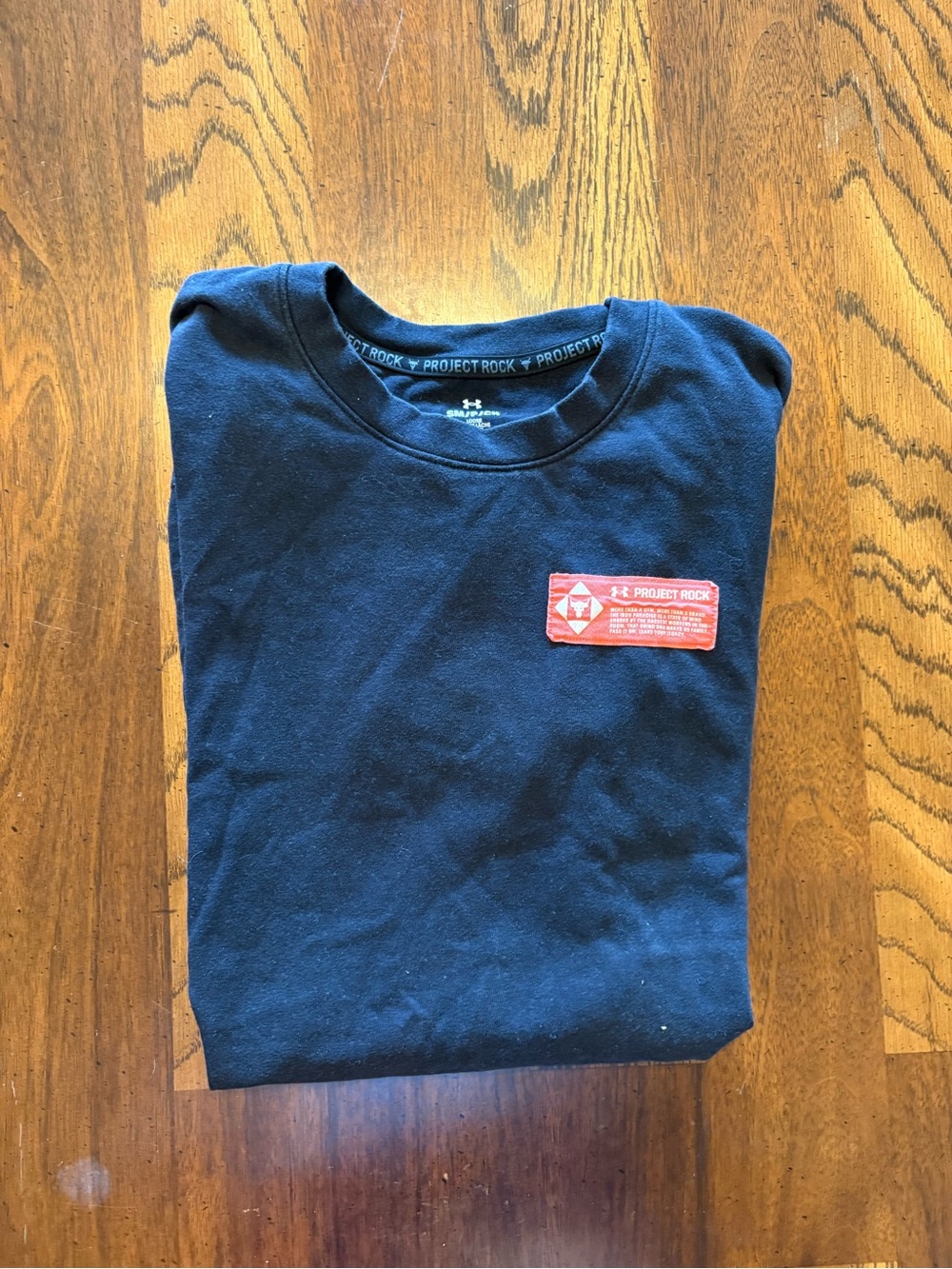 Under Armour Black Tee with Red Project Rock Patch